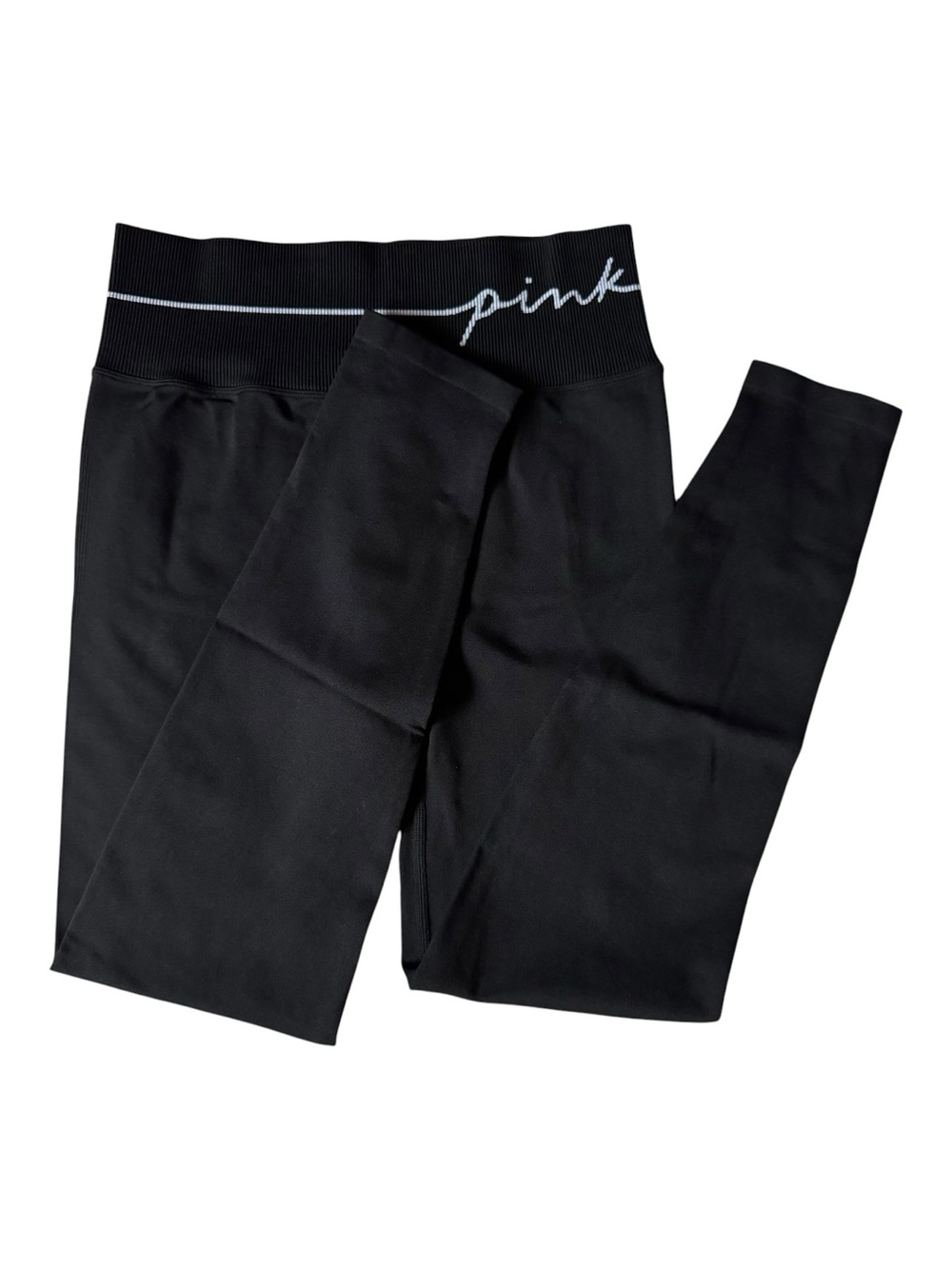 Victoria's Secret PINK Seamless Classic Script Logo Leggings Black Size Medium